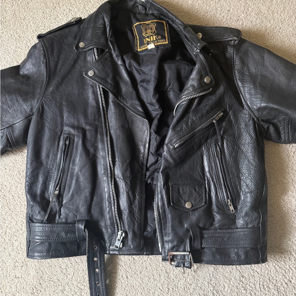 Vintage Men's Black Leather Jacket